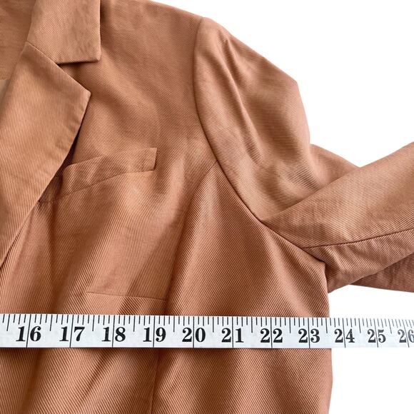 Madewell Caldwell Double Breasted Brown Blazer Jacket Plus Size 1X - Picture 6 of 9